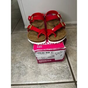 Birkenstock Kids Red Patent Leather Sandals Size 26 EU 8US Toddler